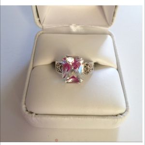 Geniuine White Topaz & Sterling Silver Ring 6.5
