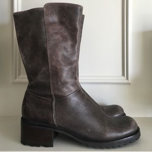 Distressed Leather Boots, Size 10