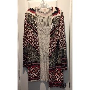 Chico's (J. Jill?) Red White Black Cardigan/Duster