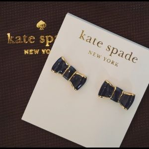 New Kate Spade Navy Bow Earrings with 14k Fill