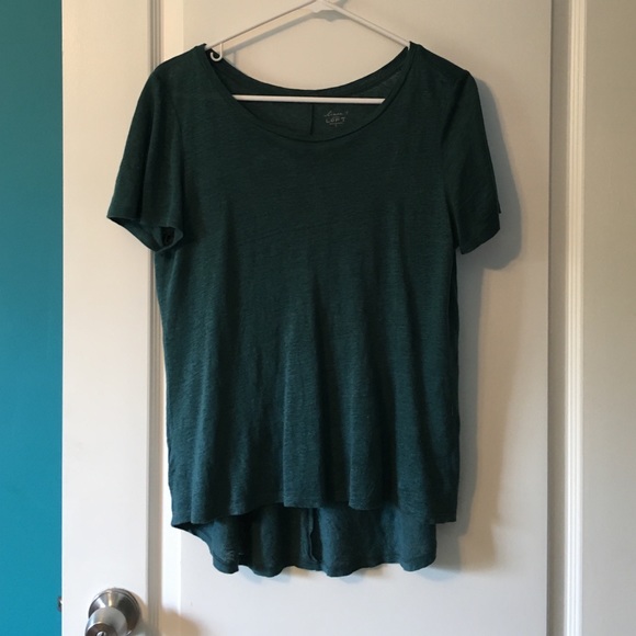 LOFT teal linen tee