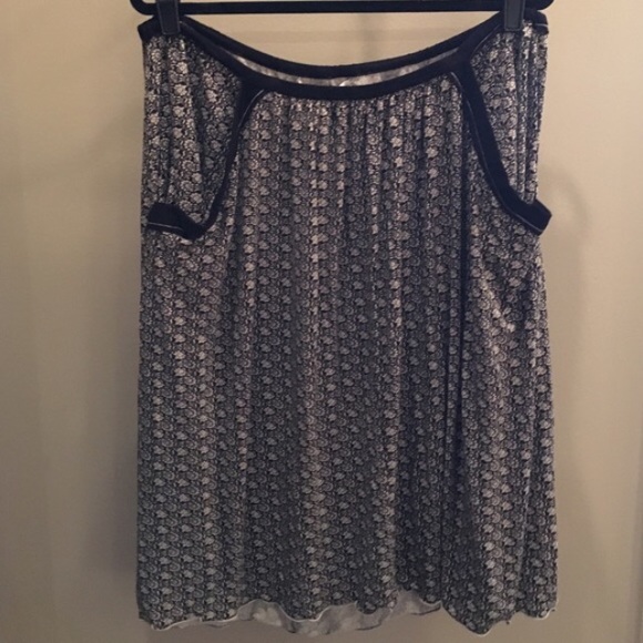 Black & Cream Print Skirt