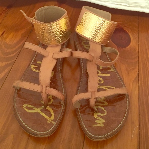 Sam Edelman Genette ankle cuff sandals in nude sz8