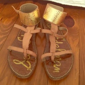 Sam Edelman Genette ankle cuff sandals in nude sz8