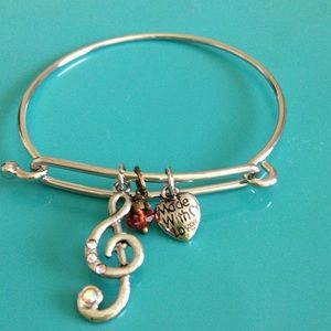 Music Note Bangle Bracelet