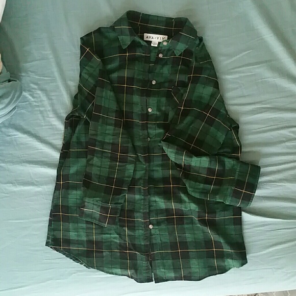 Green and gold flannel shirt