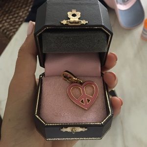Juicy Couture Reversible Pink Peace Heart Charm