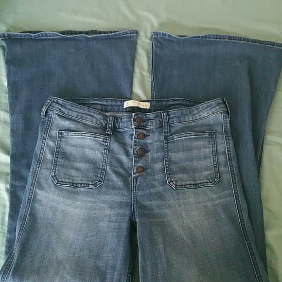 Abercrombie light wash flare jeans
