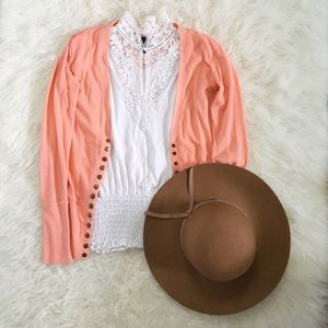 (windsor) white blouse with lace neck