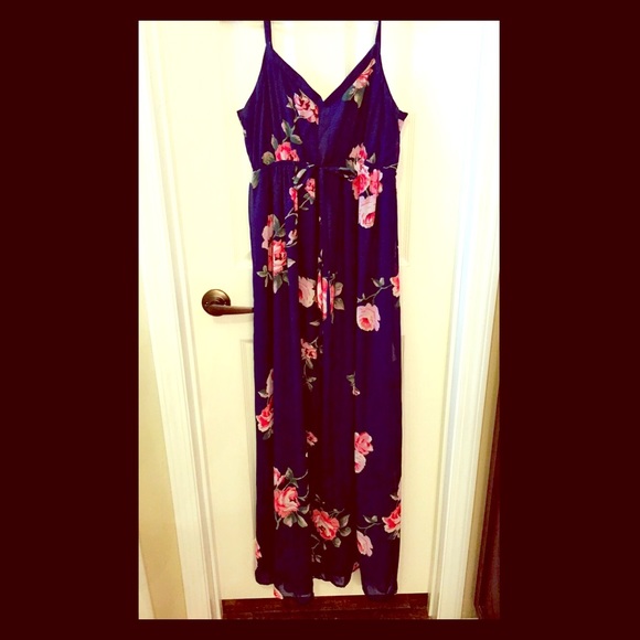 Navy floral maxi dress