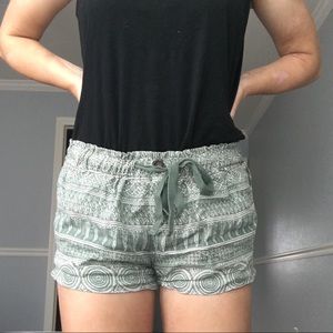 F21 Green Tribal Shorts