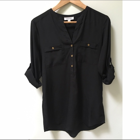 Calvin Klein Tunic Blouse Black S