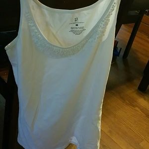White beaded tank