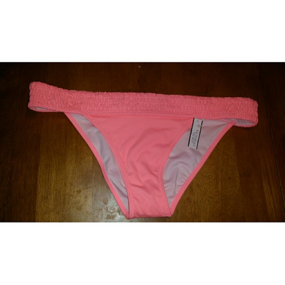 VS Smocked banded cheeky bikini bottoms