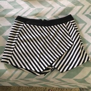 Black and white striped skort
