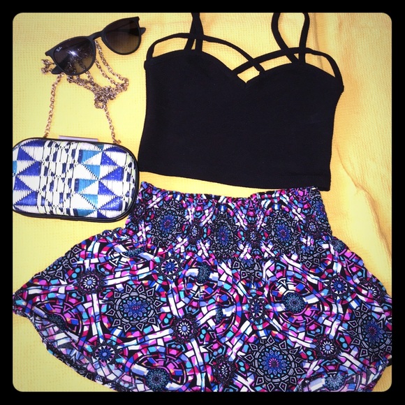 Colorful kaleidoscope/ paisley shorts