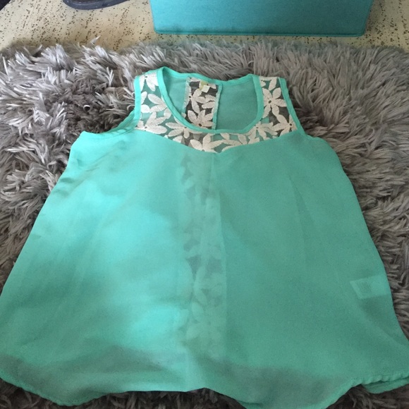 Bright blue top