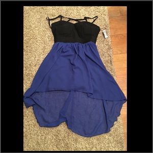 Blue and black dress