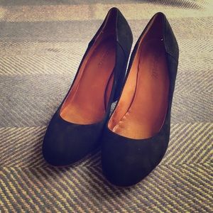 Madewell Black Suede 3.5 Inch Heels, Size 6.5