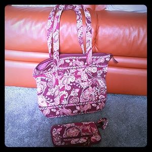 Paisley Vera Bradley bag with matching wallet