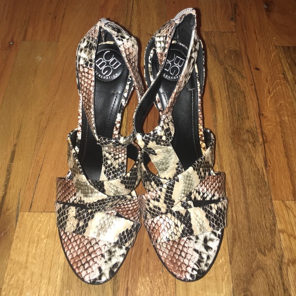 Bcbgeneration Snake Skin Print Heels