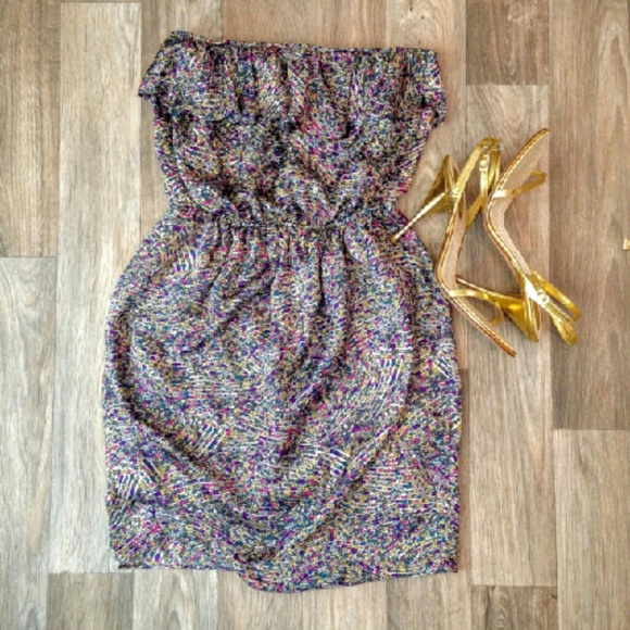 Lush Strapless Satin Dress, Nordstrom