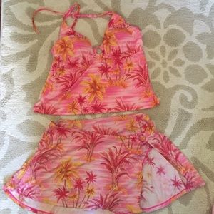 Tankini with Hawaiian print