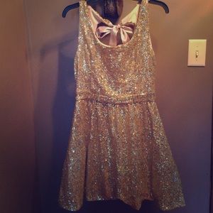 Gold sequin dress