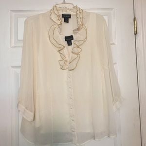 Lane Bryant Cream Sheer Blouse