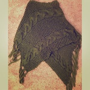 Vintage olive green poncho