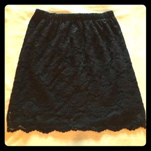 Black lace skirt with black under-lay