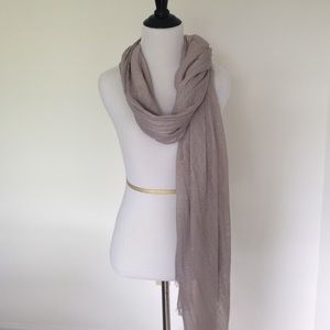 Light grey embellished scarf, good condition
