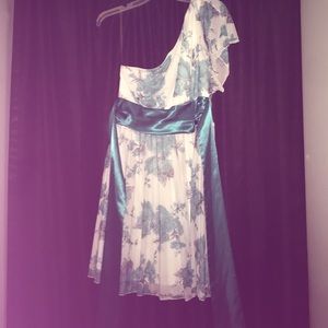 One shoulder floral dress