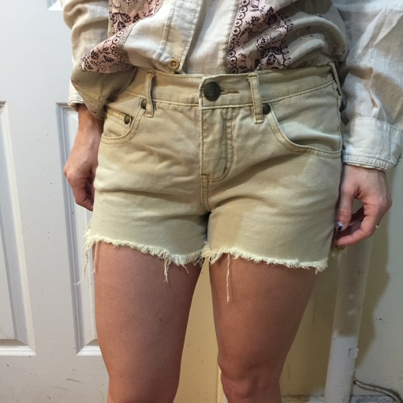 Free People Pants - FREE PEOPLE Tan Cut Off Shorts