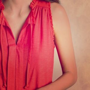 Anthropologie Meadow Rue Ruffle Trim Tank