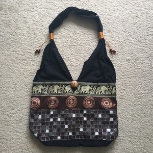 Hand made thai silk and cotton tote bag