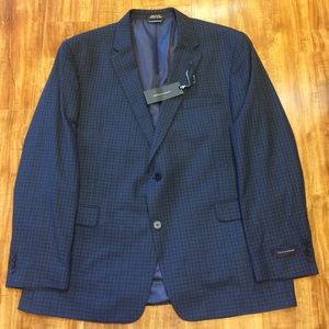 Tommy Hilfiger Men's Navy Plaid Blazer