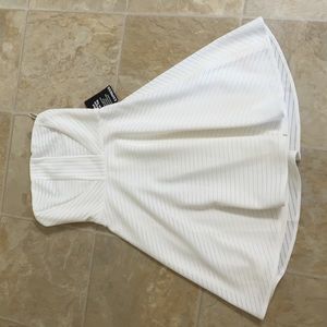 Ivory strapless tea time Express dress