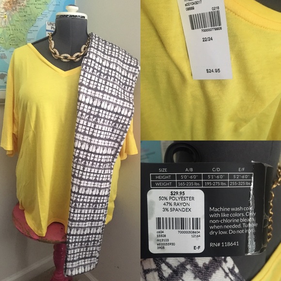 NWT Lane Bryant black and white bottoms