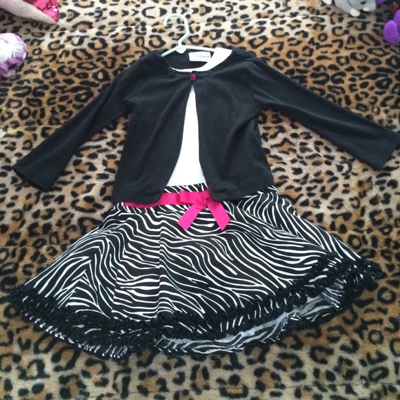 Rare Editions Other - Amazing zebra print tank dress/cardigan