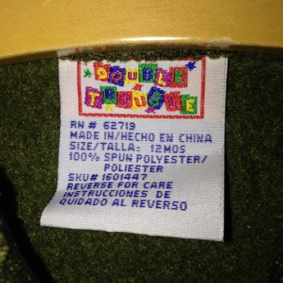 Double Trouble Hunter Green USA Vest 12 Months NEW - Picture 4 of 4