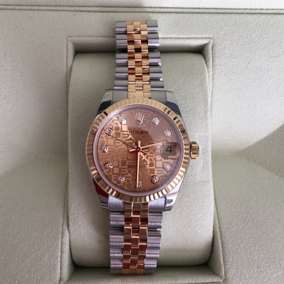 •ROLEX• Champagne Jubilee Datejust Diamond Watch - Picture 2 of 8