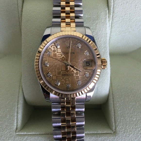 •ROLEX• Champagne Jubilee Datejust Diamond Watch - Picture 5 of 8