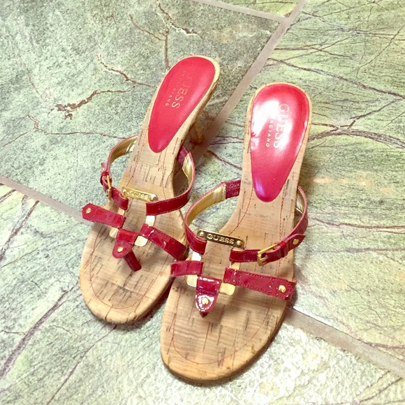 Red Guess sandals
