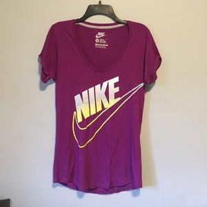 CHEAP!!!Purple and green/yellow Nike loose fit Tee