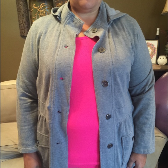 Sweatshirt like material gray casual jacket