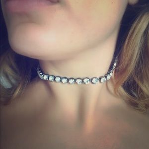 CHOKER VINTAGE RHINESTONE CHAIN ADJUSTABLE