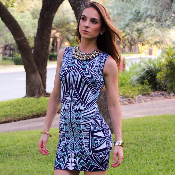 Multicolor Aztec print dress