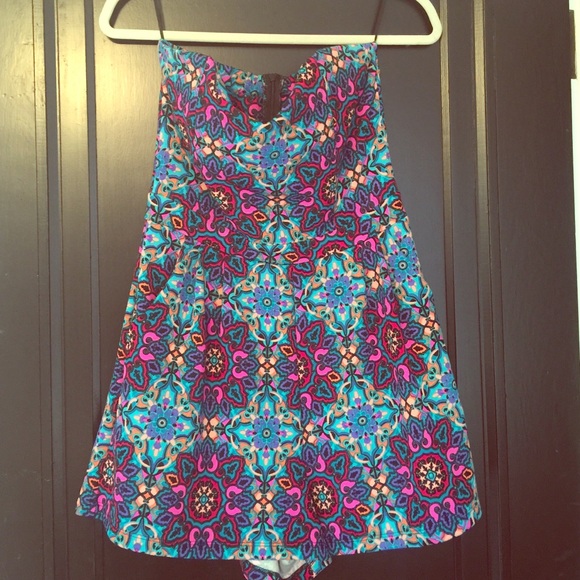 Lace + Whiskey Strapless Romper - Picture 1 of 3