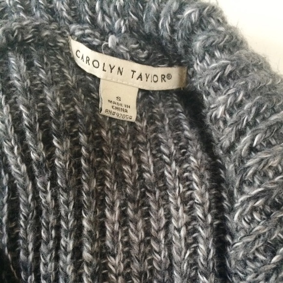 Carolyn Taylor hoodie sweater cardigan chunky gray - Picture 4 of 4